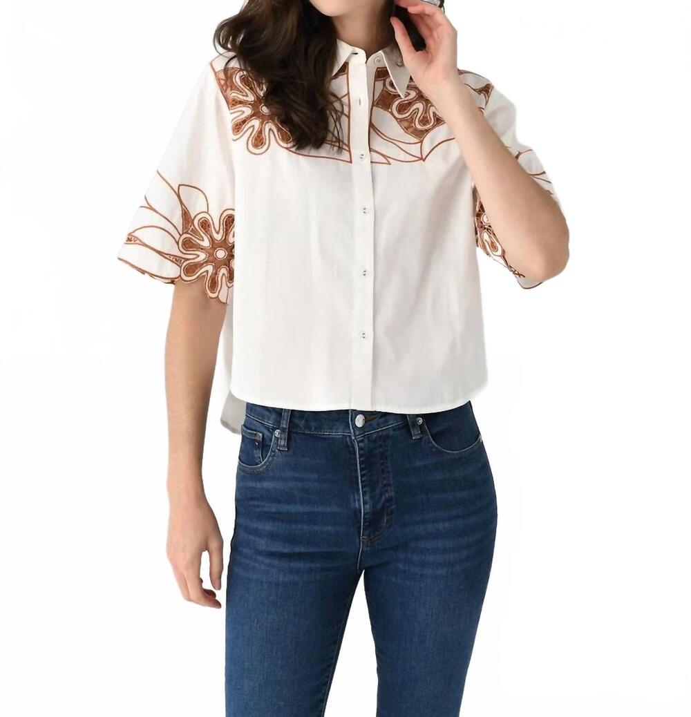 NEW NEVER A WALLFLOWER palermo button down shirt in white